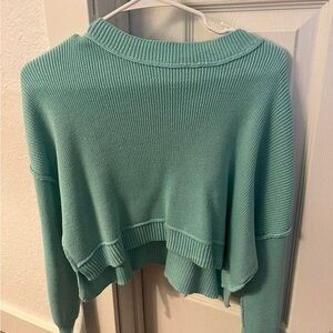 Teal cropped sweater